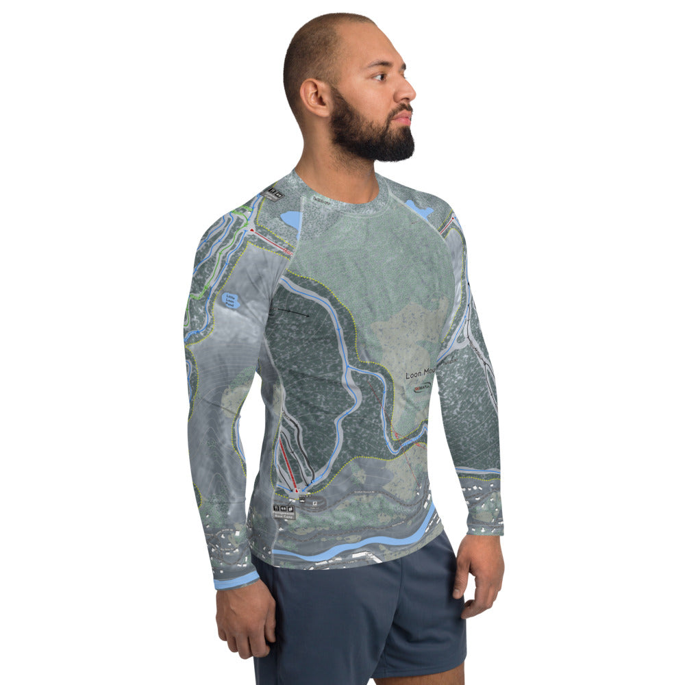 Loon Mountain, New Hampshire Ski Trail Map Men&#39;s Base Layer Top - Powderaddicts