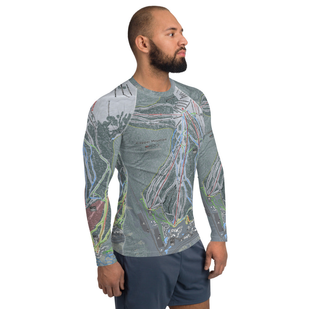 Copper Mountain, Colorado Ski Trail Map Men&#39;s Base Layer Top - Powderaddicts