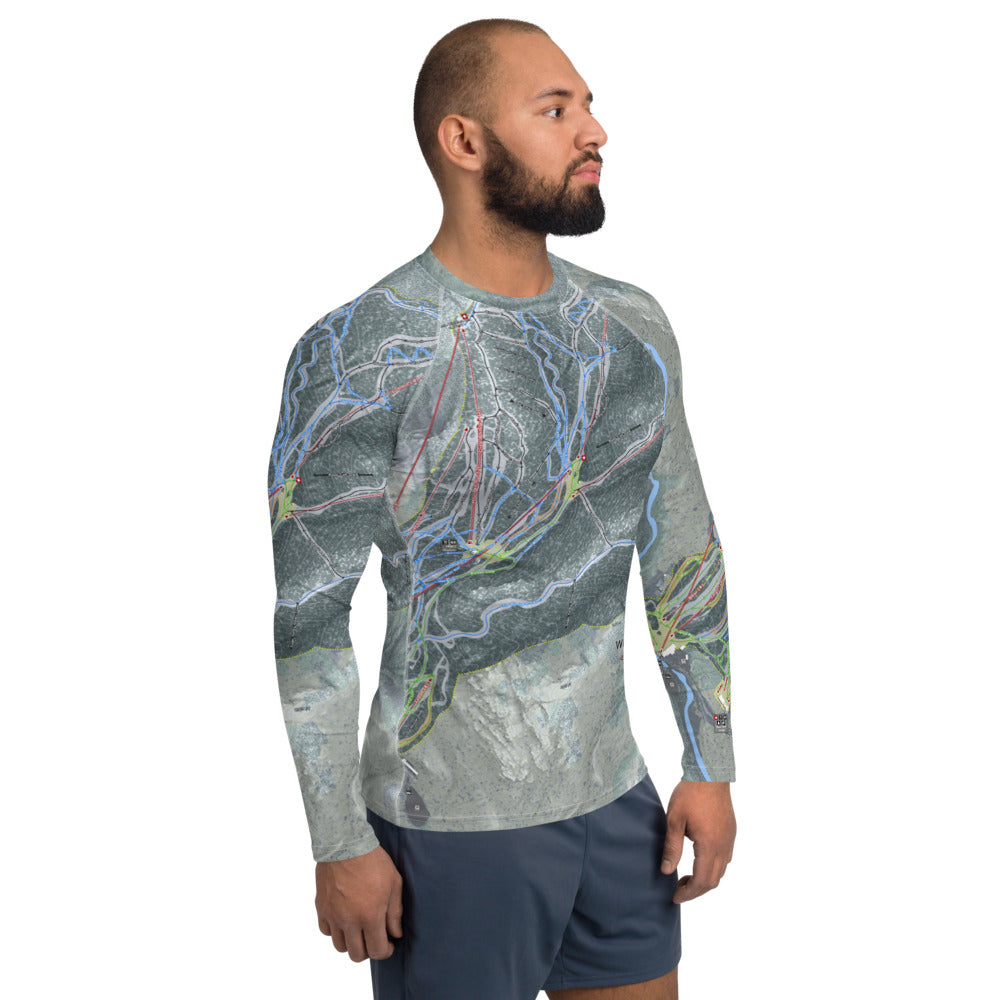Whiteface, New York Ski Trail Map Men&#39;s Base Layer Top - Powderaddicts