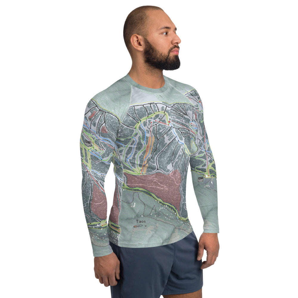 Taos, New Mexico Ski Trail Map Men&#39;s Base Layer Top - Powderaddicts