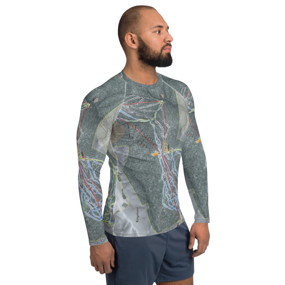 Keystone, Colorado Ski Trail Map Men&#39;s Base Layer Top - Powderaddicts