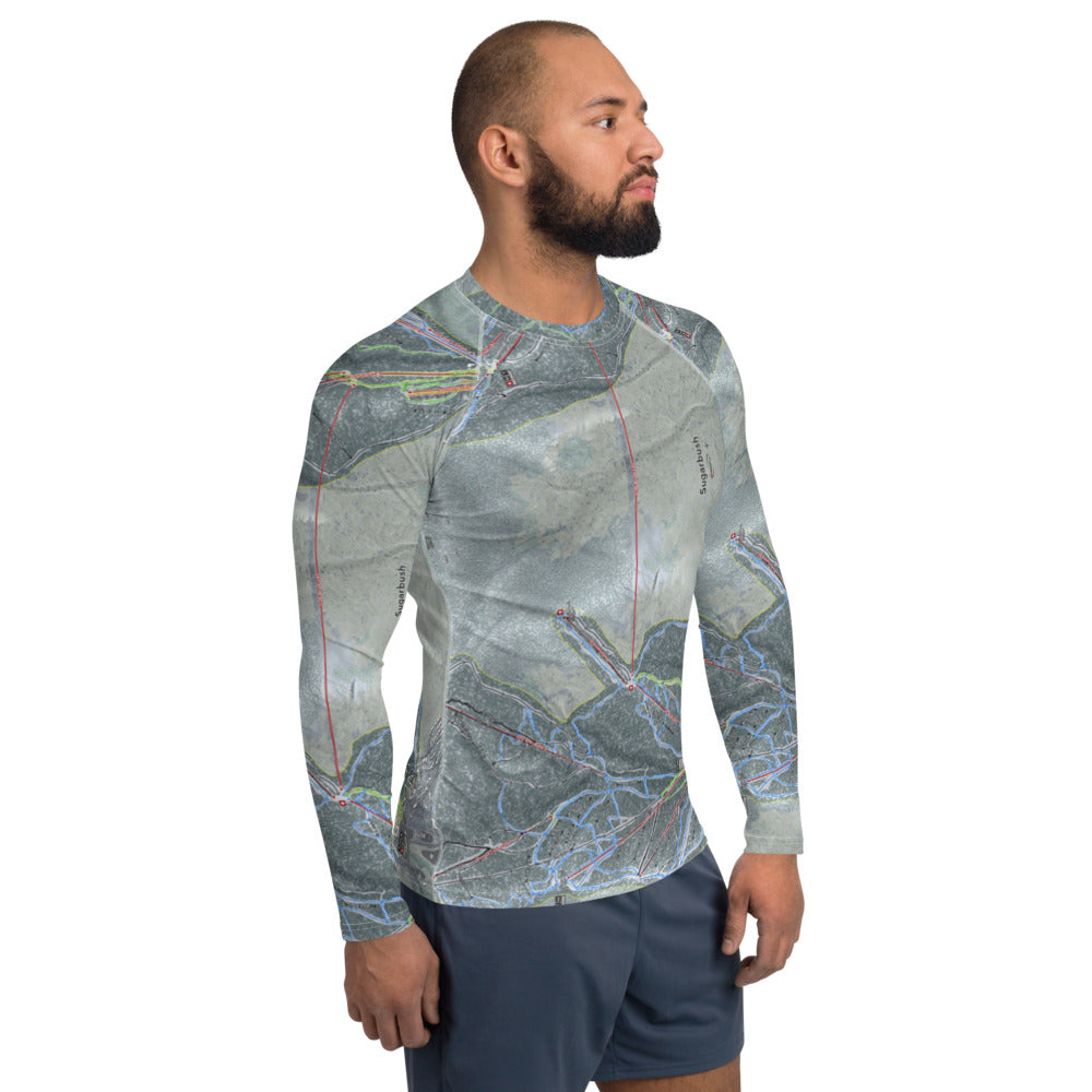 Sugarbush, Vermont Ski Trail Map Men&#39;s Base Layer Top - Powderaddicts