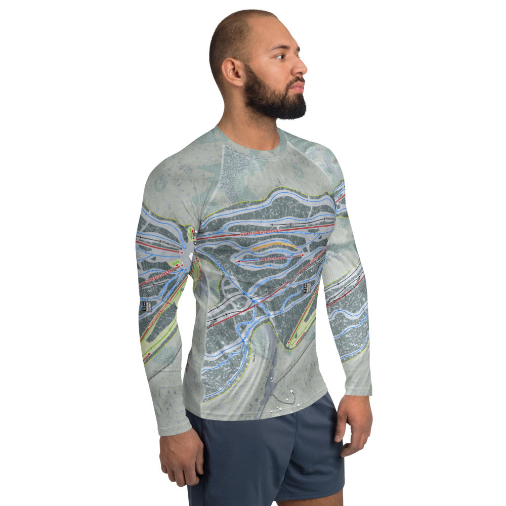 Wachusett, Massachusetts Ski Trail Map Men&#39;s Base Layer Top - Powderaddicts