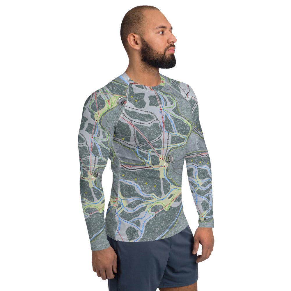 Mt. Baker, Washington Ski Trail Map Men's Base Layer Top - Powderaddicts
