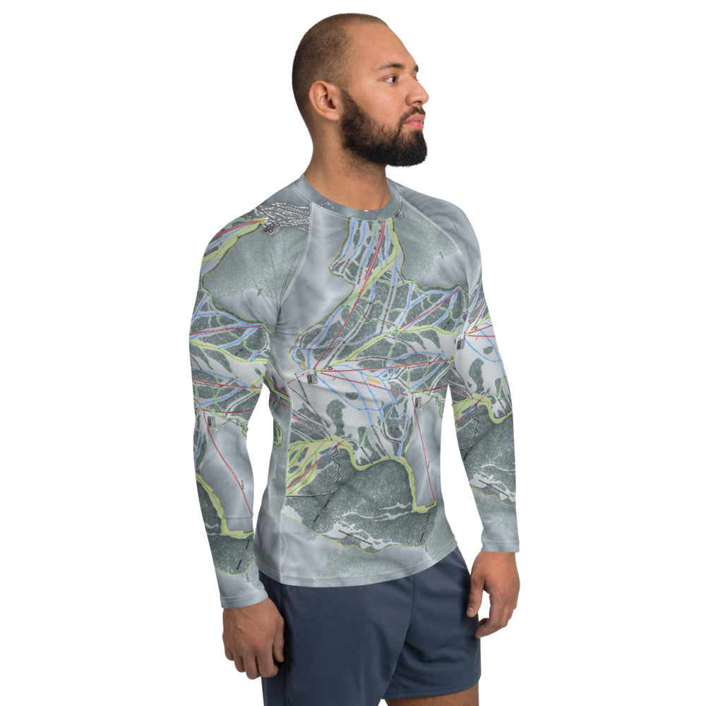 Sun Valley, Idaho Ski Trail Map Men&#39;s Base Layer Top - Powderaddicts