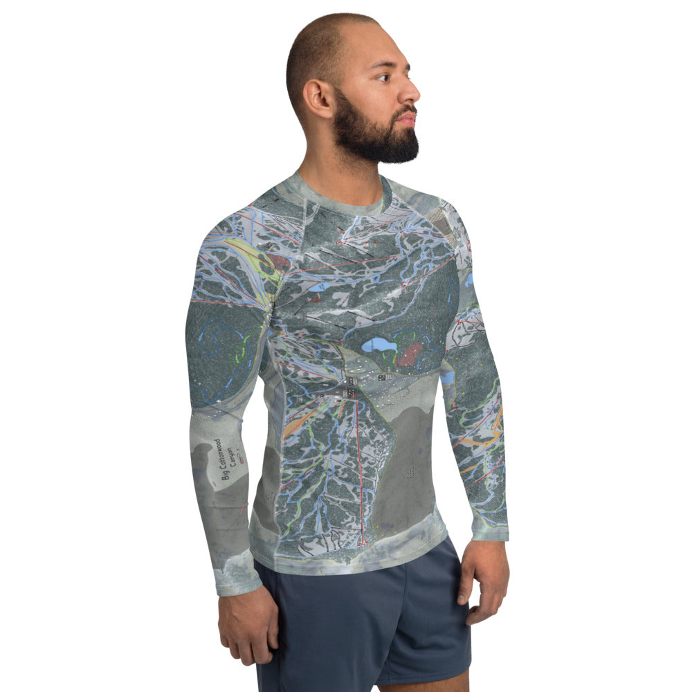 Big Cottonwood Canyon, Utah Ski Trail Map Men&#39;s Base Layer Top - Powderaddicts