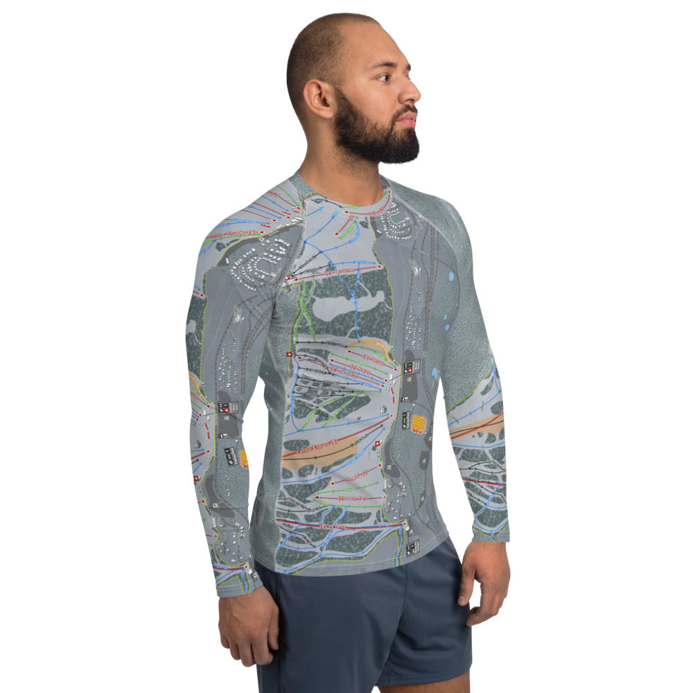 Summit At Snoqualmie, Washington Ski Trail Map Men&#39;s Base Layer Top - Powderaddicts