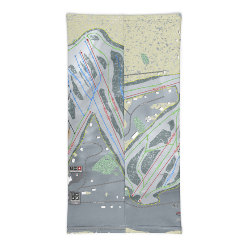 Big Powderhorn, Michigan Ski Trail Map Printed Neck Gaiter - Powderaddicts