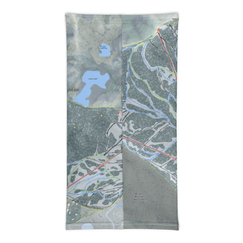 Brighton, Utah Ski Trail Map Printed Neck Gaiter - Powderaddicts