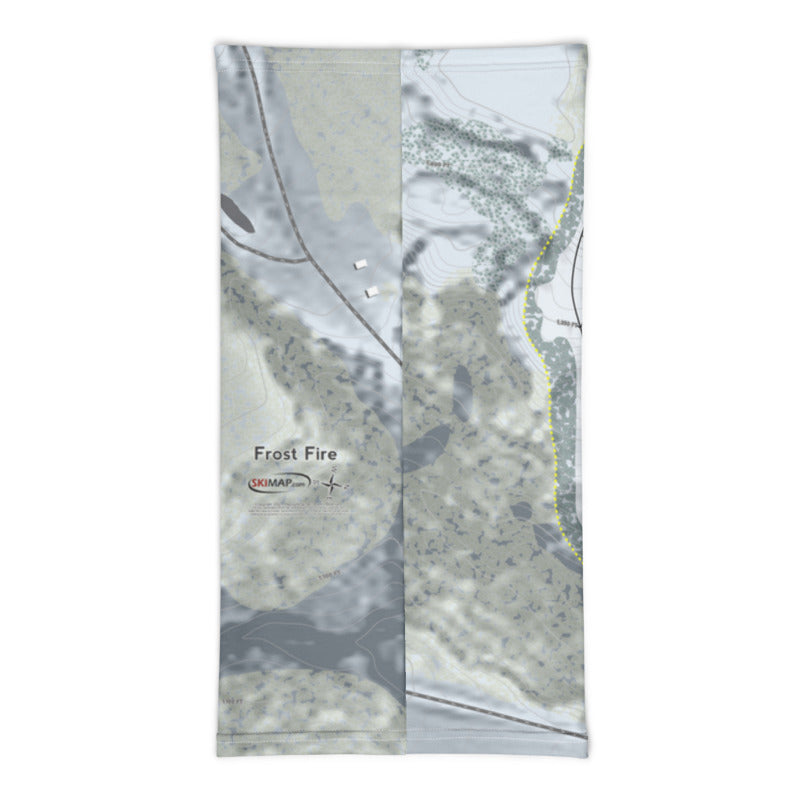 Frost Fire, North Dakota Ski Trail Map Printed Neck Gaiter - Powderaddicts