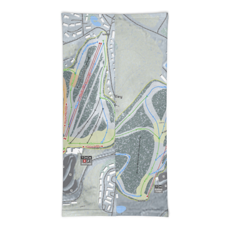 Hidden Valley, Pennsylvania Ski Trail Map Printed Neck Gaiter - Powderaddicts