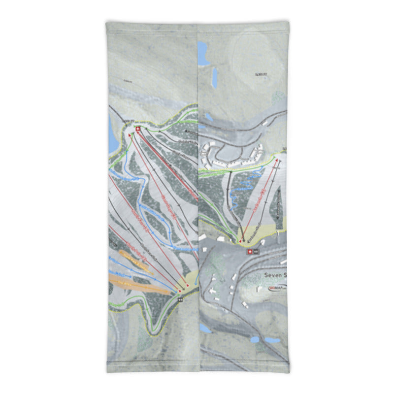Seven Springs, Pennsylvania Ski Trail Map Printed Neck Gaiter - Powderaddicts