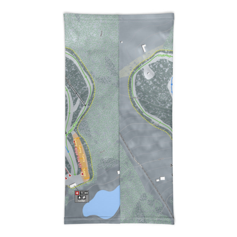 Mt Jefferson, Maine Ski Trail Map Printed Neck Gaiter - Powderaddicts