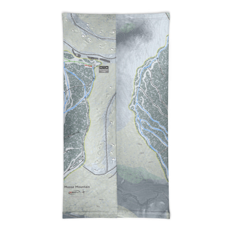 Moose Mountain, Alaska Ski Trail Map Printed Neck Gaiter - Powderaddicts