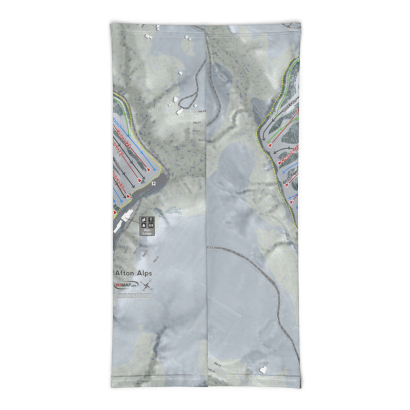 Afton Alps, Minnesota Ski Trail Map Printed Neck Gaiter - Powderaddicts