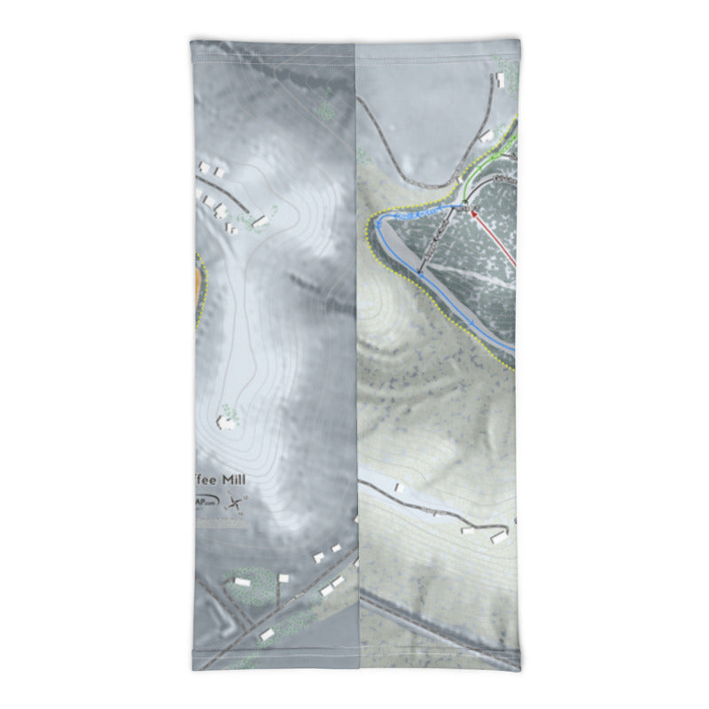 Coffee Mill, Minnesota Ski Trail Map Printed Neck Gaiter - Powderaddicts
