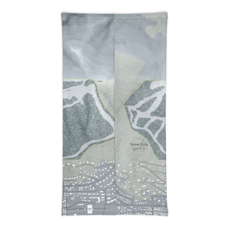 Snow King, Wyoming Ski Trail Map Printed Neck Gaiter - Powderaddicts