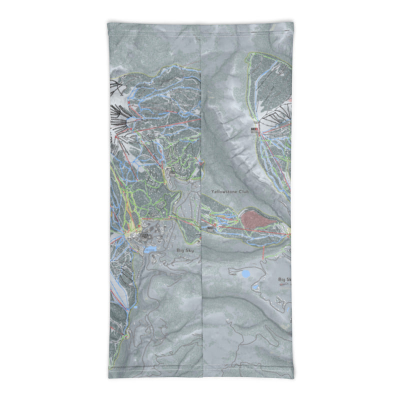 Big Sky Combo, Montana Ski Trail Map Printed Neck Gaiter - Powderaddicts
