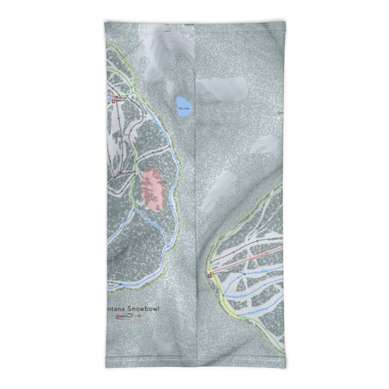 Montana Snowbowl, Montana Ski Trail Map Printed Neck Gaiter - Powderaddicts