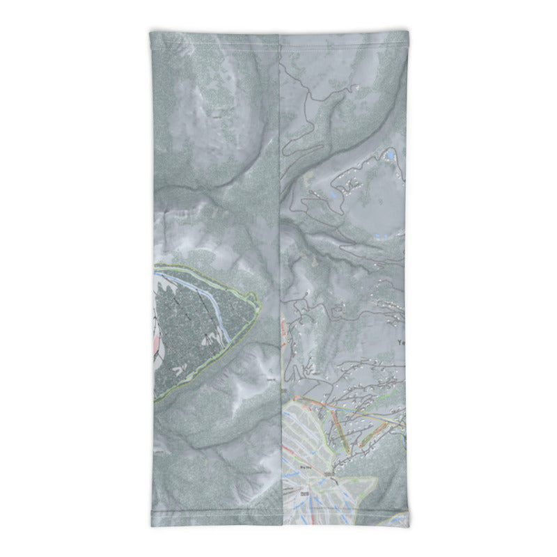 Yellowstone Club, Montana Ski Trail Map Printed Neck Gaiter - Powderaddicts
