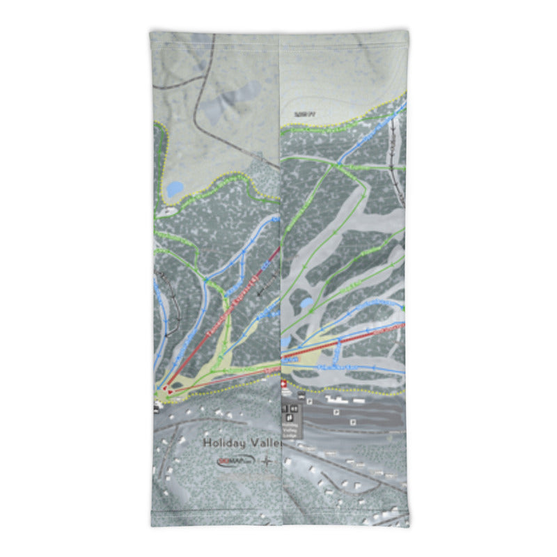 Holiday Valley, New York Ski Trail Map Printed Neck Gaiter - Powderaddicts