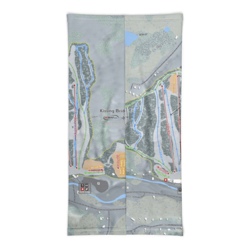 Kissing Bridge, New York Ski Trail Map Printed Neck Gaiter - Powderaddicts