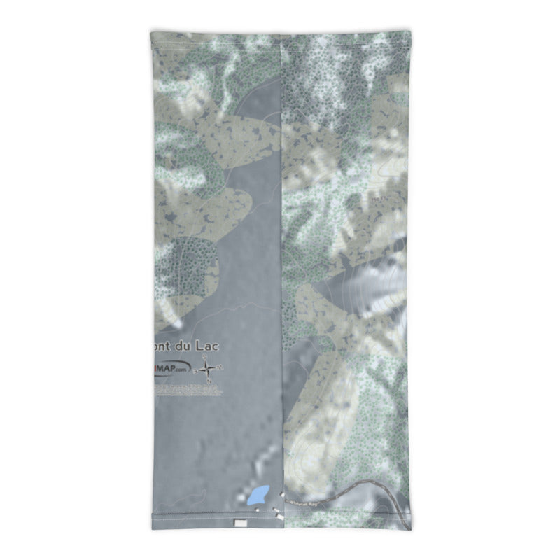 Mont Du Lac, Wisconsin Ski Trail Map Printed Neck Gaiter - Powderaddicts