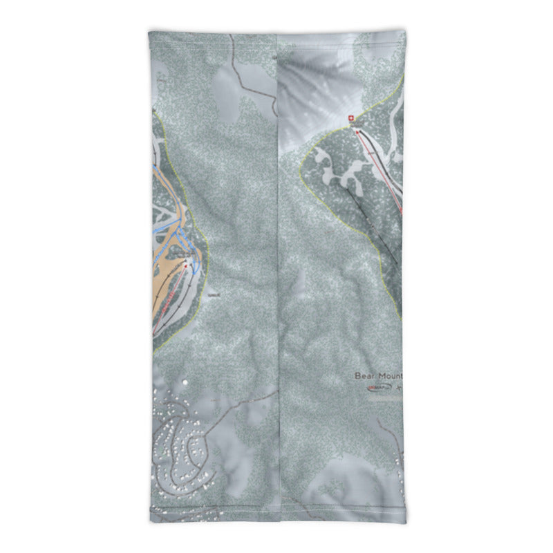 Bear Mountain & Snow Summit, California Ski Trail Map Printed Neck Gaiter - Powderaddicts