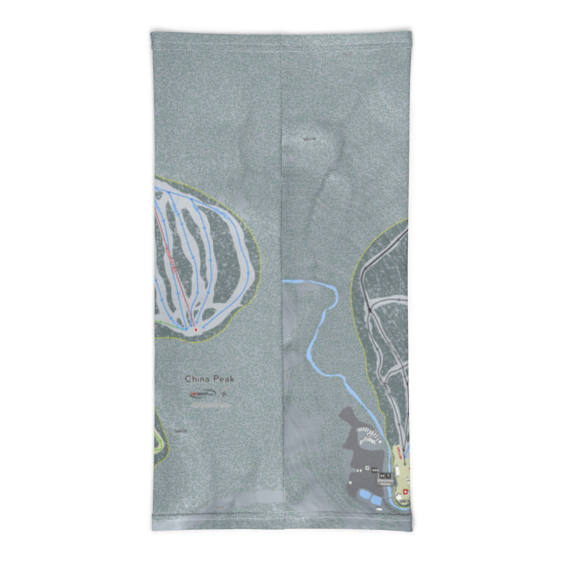China Peak, California Ski Trail Map Printed Neck Gaiter - Powderaddicts