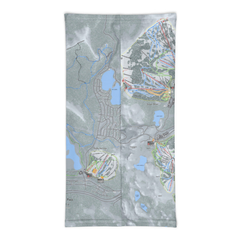 Donner Pass, California Ski Trail Map Printed Neck Gaiter - Powderaddicts