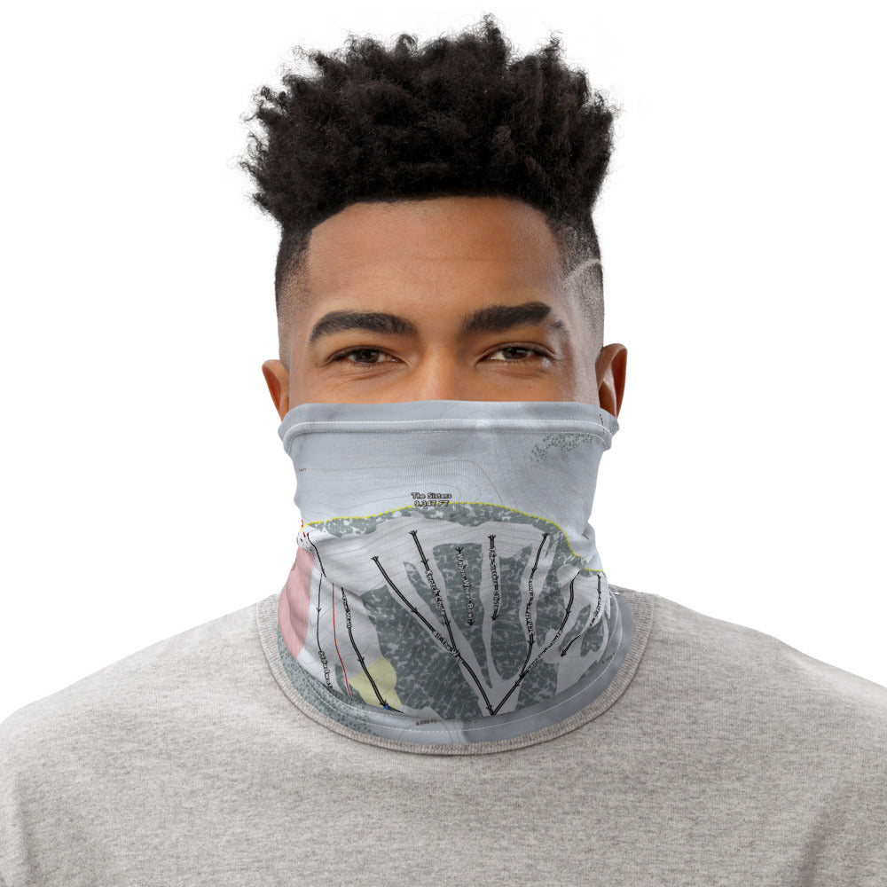 Kirkwood, California Ski Trail Map Printed Neck Gaiter