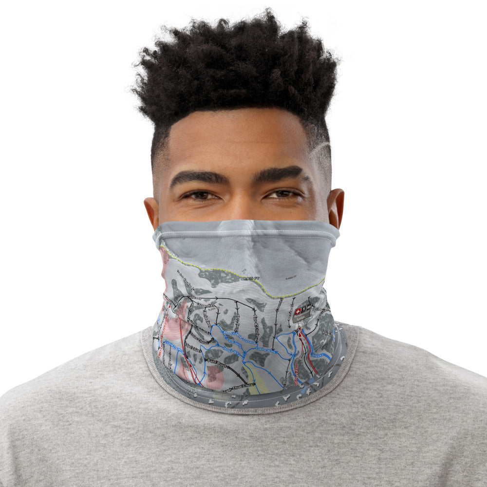 Jackson Hole, Wyoming Ski Trail Map Printed Neck Gaiter