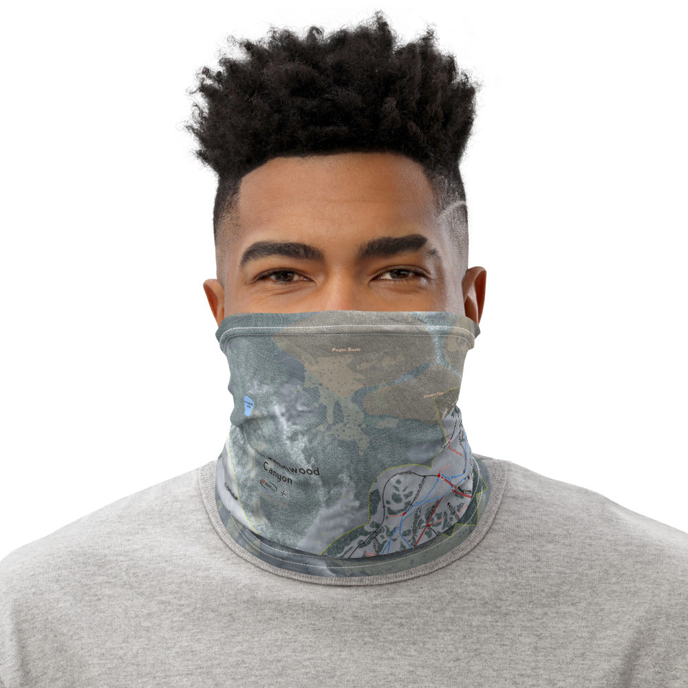 Little Cottonwood Canyons, Utah Ski Trail Map Printed Neck Gaiter