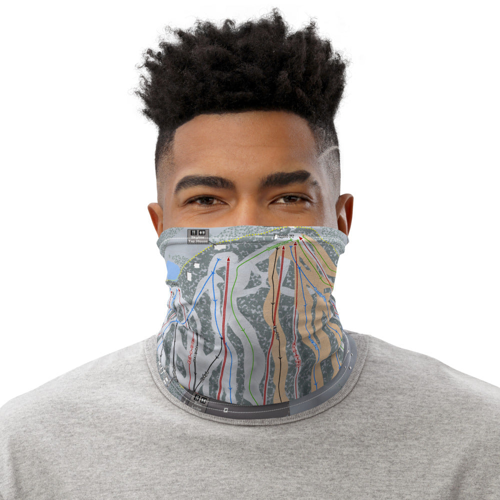 Snow Summit, California Ski Trail Map Printed Neck Gaiter - Powderaddicts
