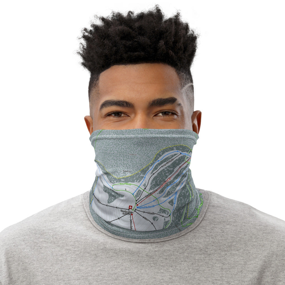 Hoodoo, Oregon Ski Trail Map Printed Neck Gaiter - Powderaddicts