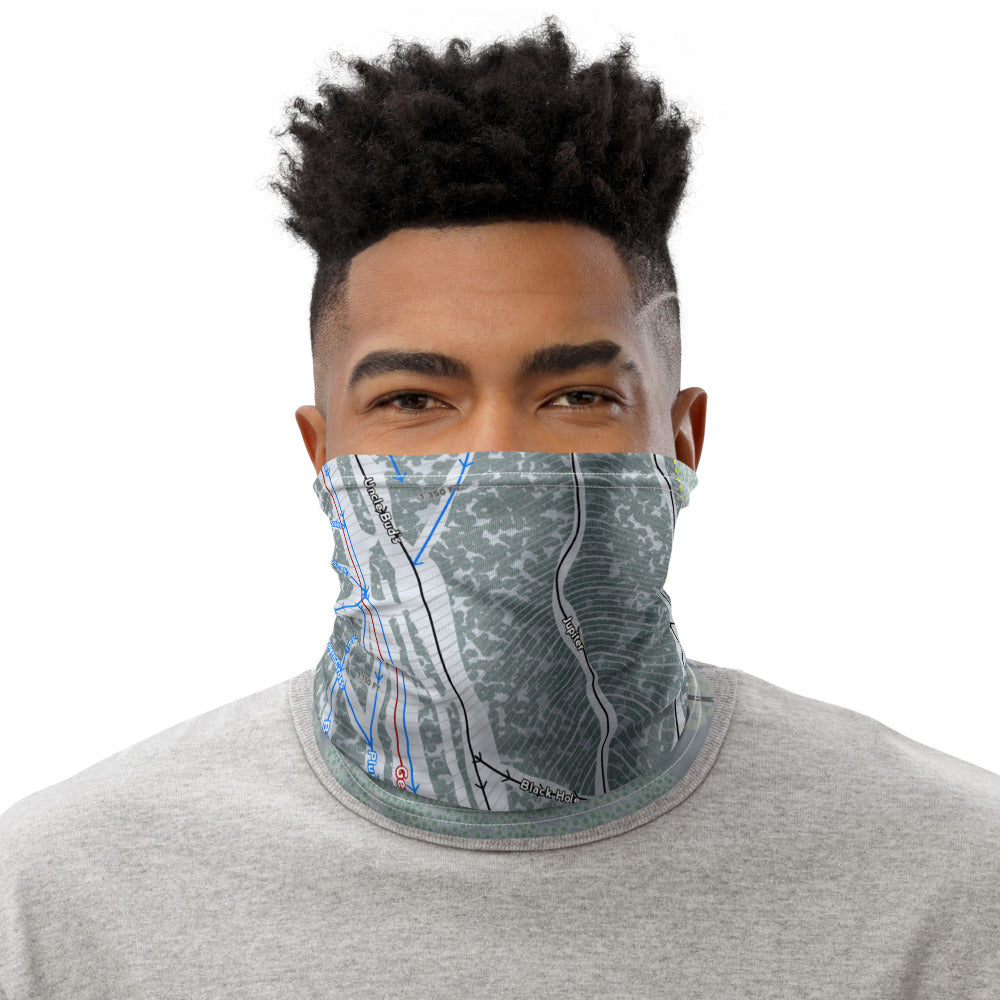 Bigrock Mountain, Maine Ski Trail Map Printed Neck Gaiter