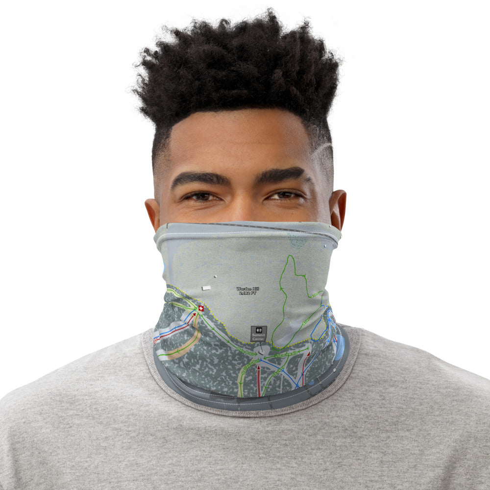 Bristol Mountain, New York Ski Trail Map Printed Neck Gaiter