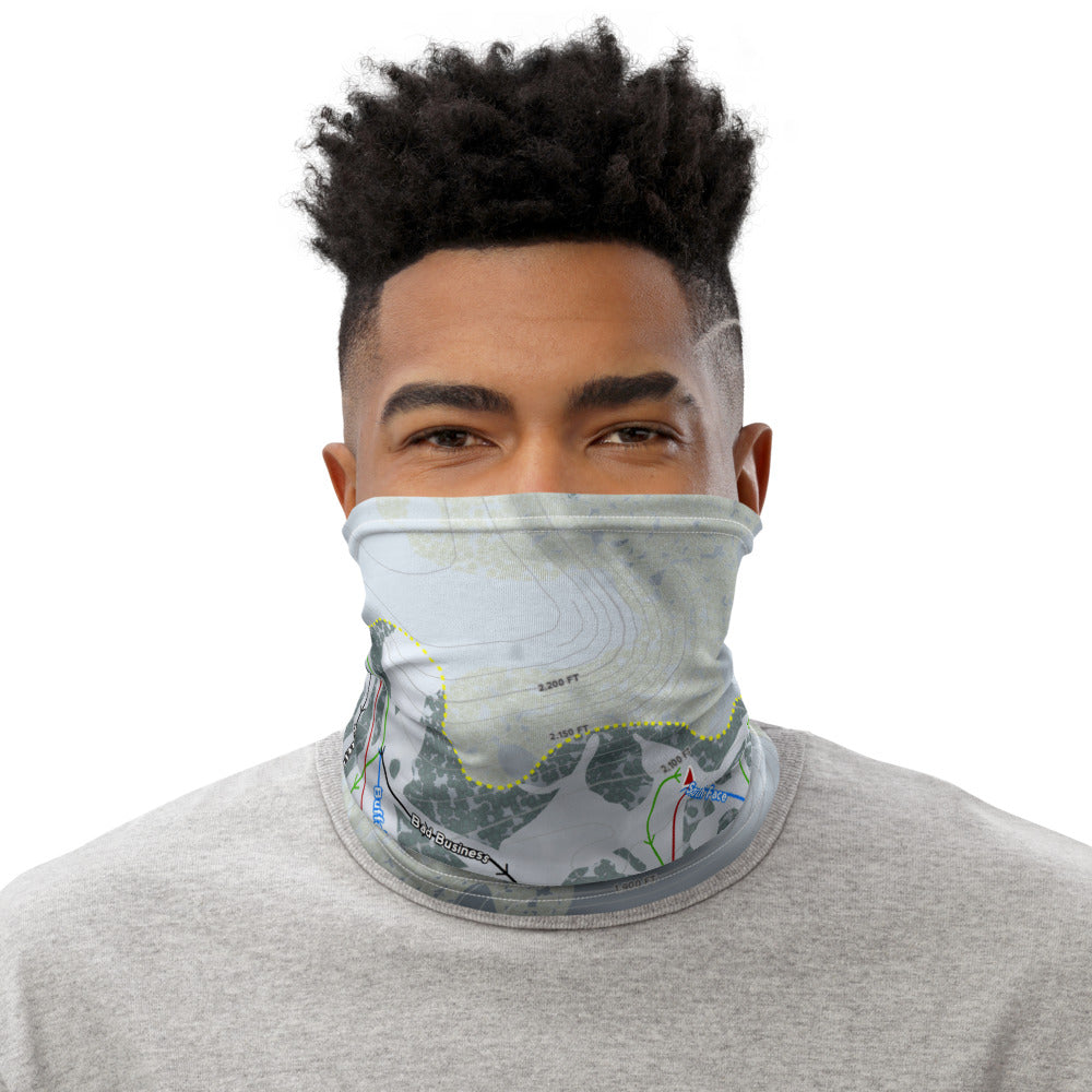 Huff Hills, North Dakota Ski Trail Map Printed Neck Gaiter