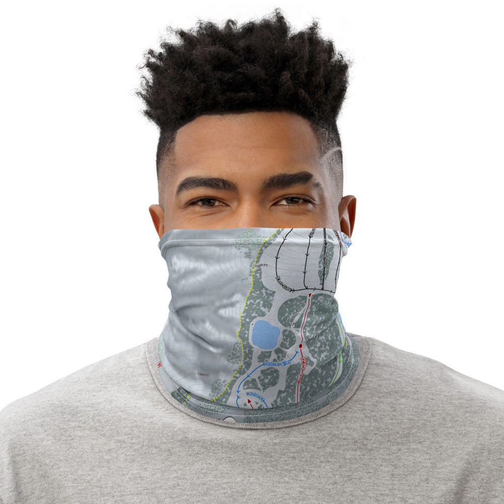 Snow Valley, California Ski Trail Map Printed Neck Gaiter