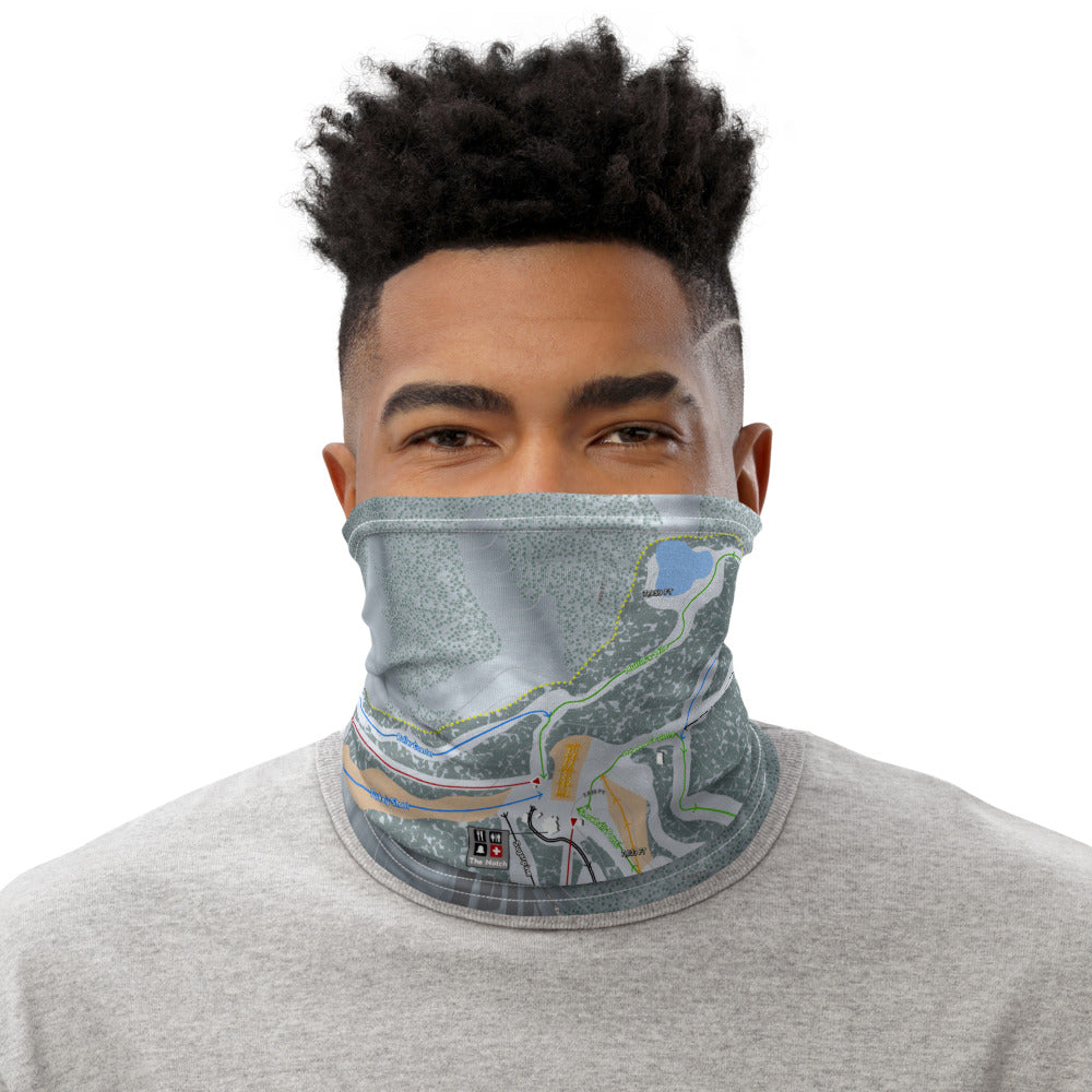 Mt. Baldy, California Ski Trail Map Printed Neck Gaiter - Powderaddicts