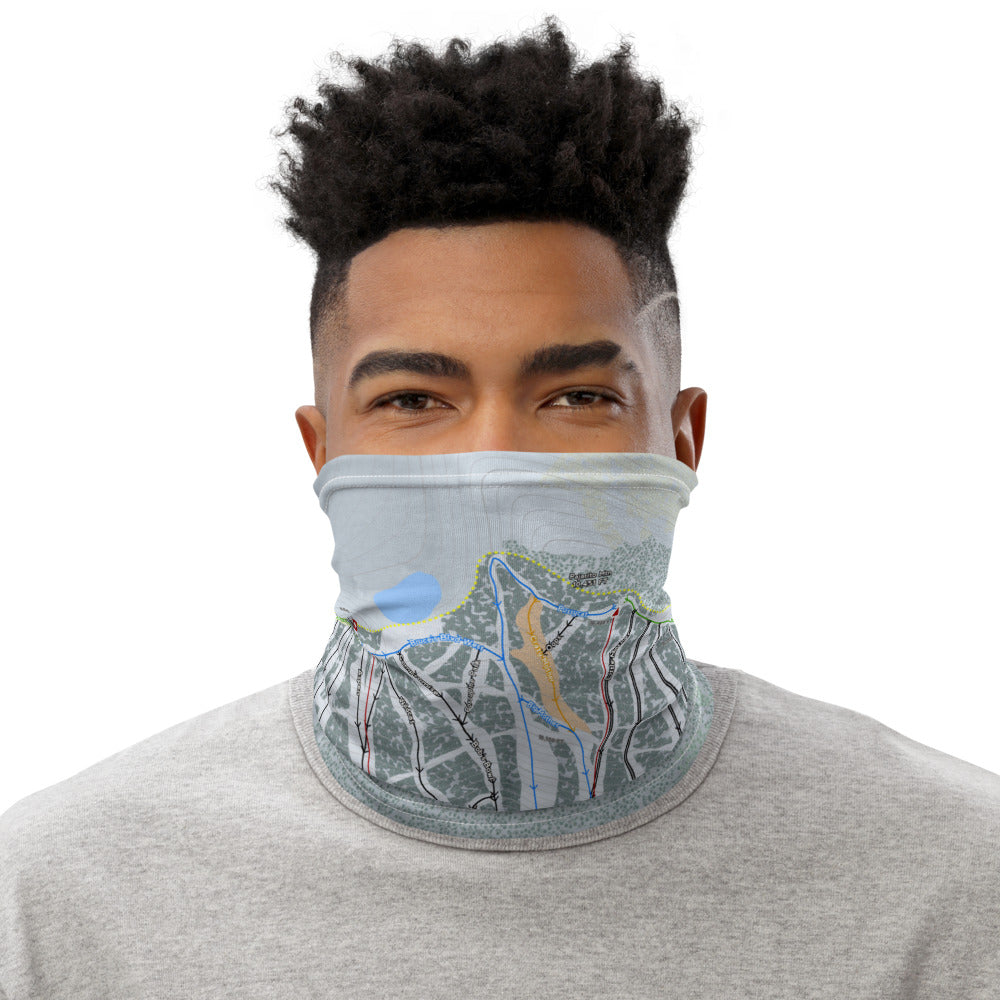 Pajarito, New Mexico Ski Trail Map Printed Neck Gaiter - Powderaddicts