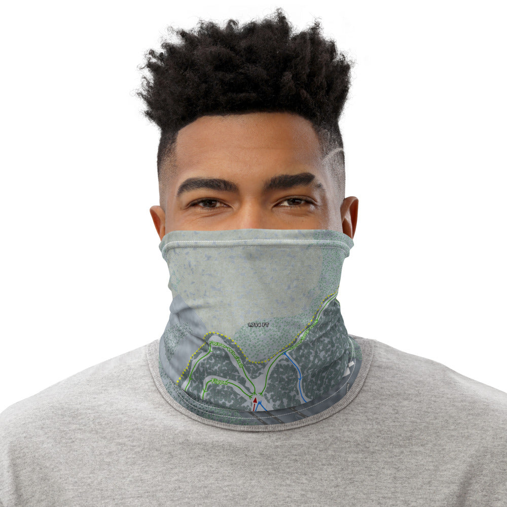 Whaleback Mountain, New Hampshire Ski Trail Map Printed Neck Gaiter