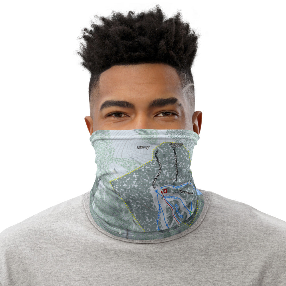 Camden Snow Bowl, Maine Ski Trail Map Printed Neck Gaiter - Powderaddicts