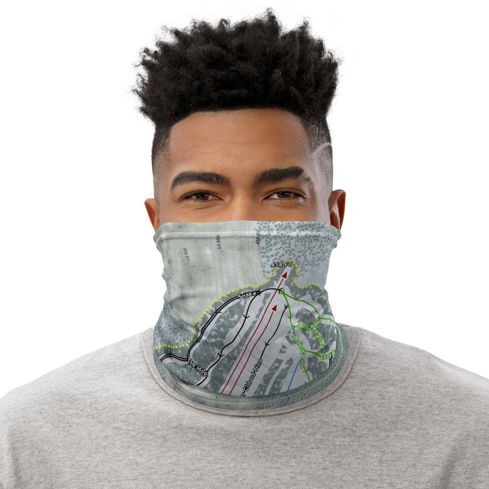 Hermon Mountain, Maine Ski Trail Map Printed Neck Gaiter