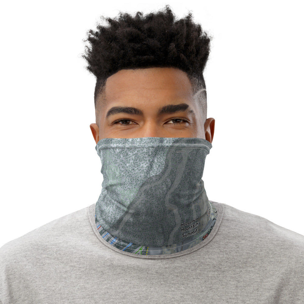 Moosehead Mountain, Maine Ski Trail Map Printed Neck Gaiter - Powderaddicts