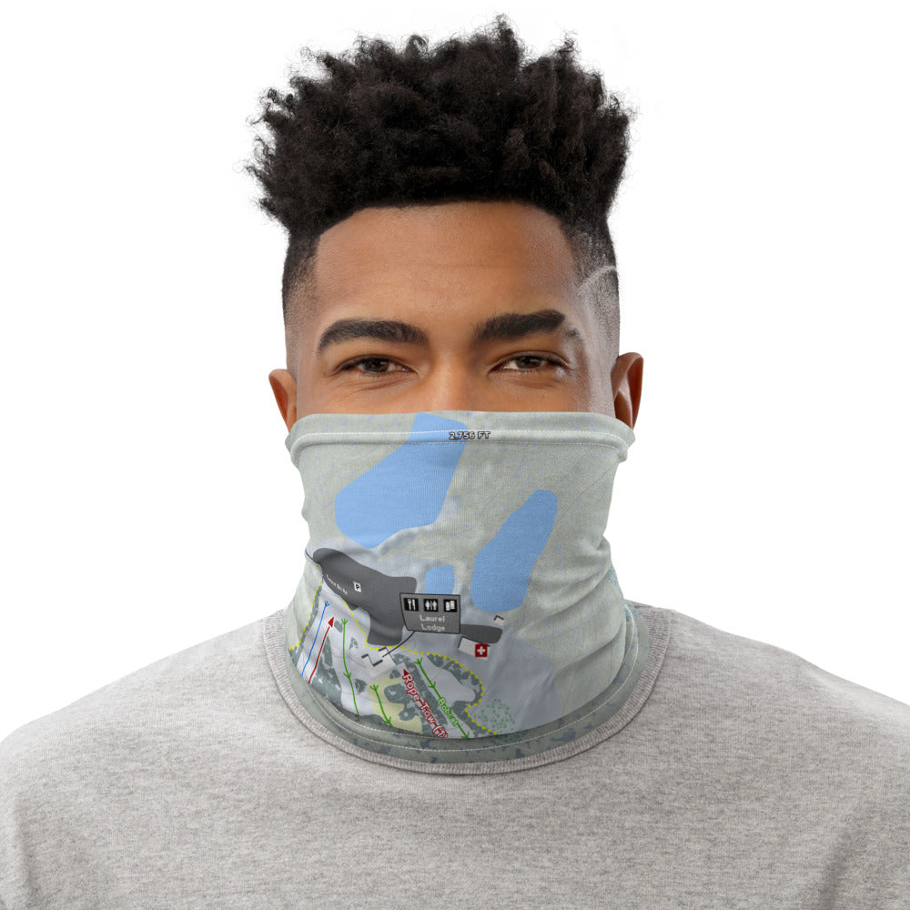 Laurel Mountain, Pennsylvania Ski Trail Map Printed Neck Gaiter - Powderaddicts