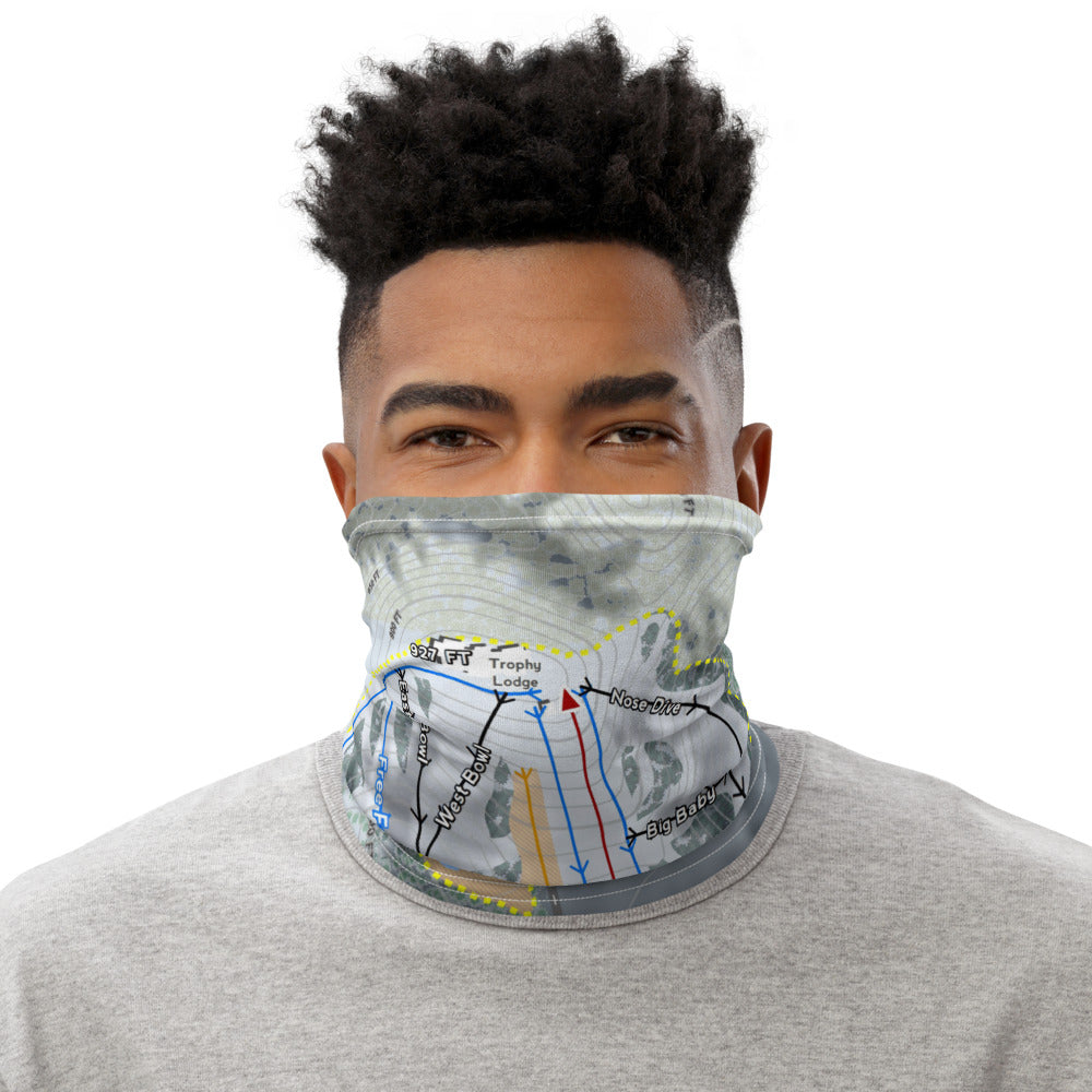 Mont Du Lac, Wisconsin Ski Trail Map Printed Neck Gaiter