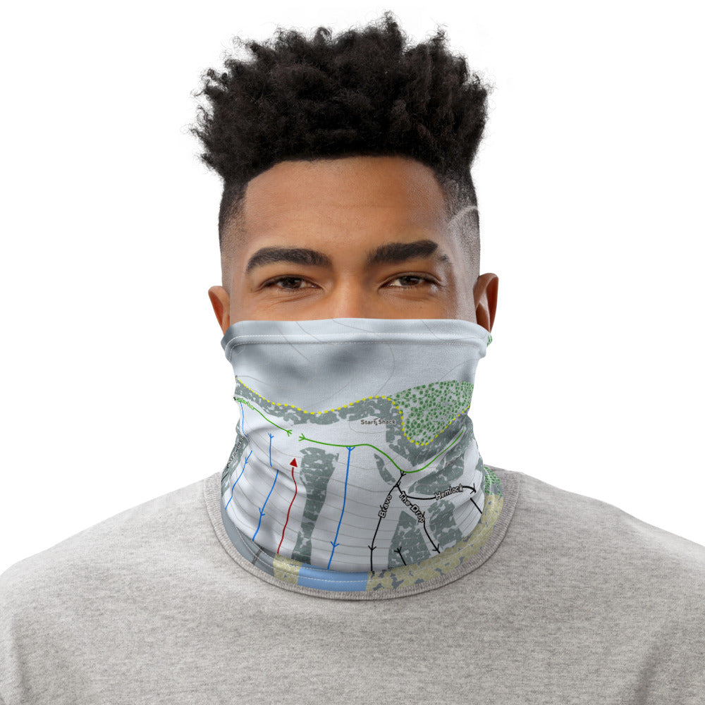 Mount Ashwabay, Wisconsin Ski Trail Map Printed Neck Gaiter