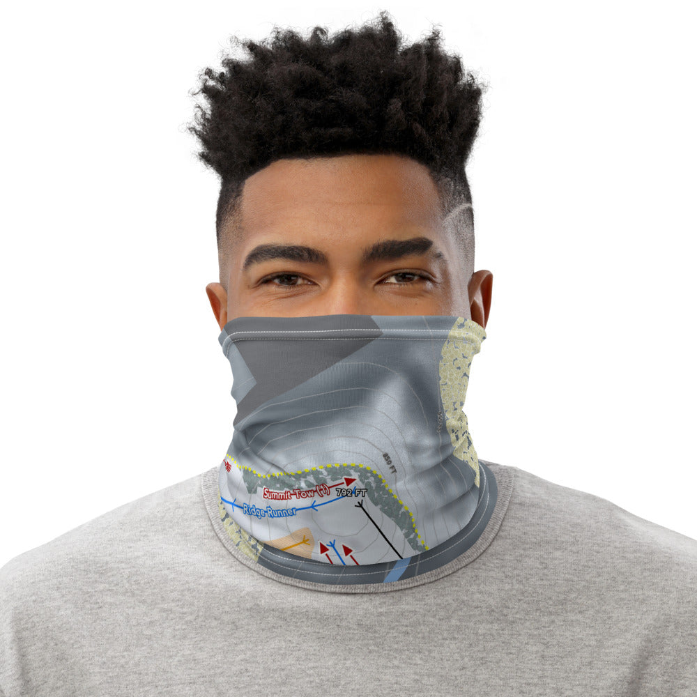 The Rock Snowpark, Wisconsin Ski Trail Map Printed Neck Gaiter