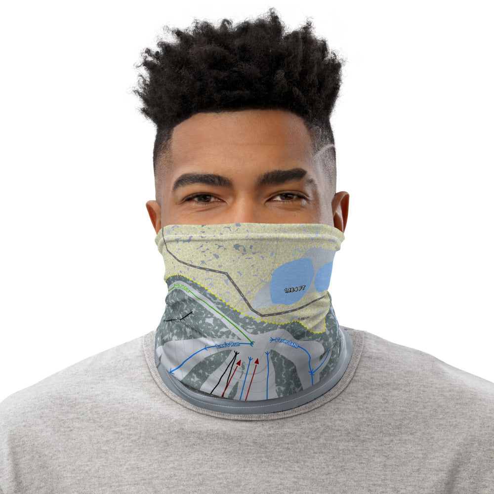 Trollhaugen, Wisconsin Ski Trail Map Printed Neck Gaiter